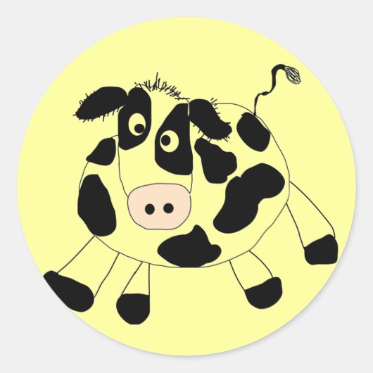 Sticker Rond T-shirts et cadeaux de vache à ferme (Devant)