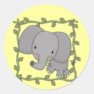 Sticker Rond T-shirts et cadeaux d'éléphant de bébé