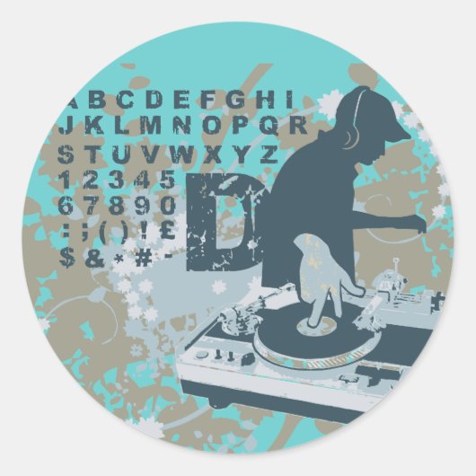 Sticker Rond T-shirts et cadeaux DJ (Devant)