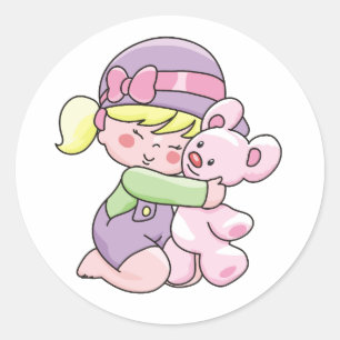 Sticker Rond T-shirts et cadeaux d'ours pour filles