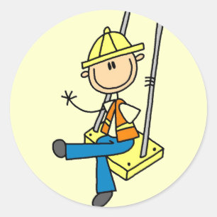 Sticker Rond T-shirts et Cadeaux d'Ouvrier de Construction sur