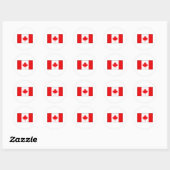 Sticker Rond T-shirts et cadeaux du drapeau canadien (Feuille)