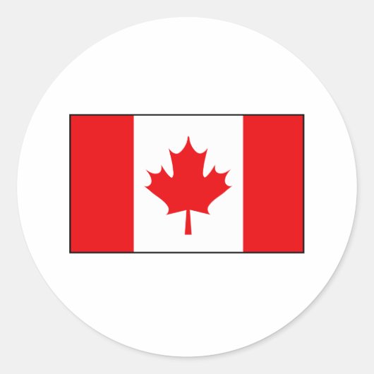 Sticker Rond T-shirts et cadeaux du drapeau canadien (Devant)