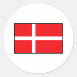 Sticker Rond T-shirts et cadeaux du Drapeau danois