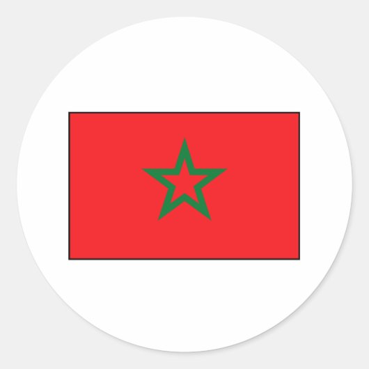 Sticker Rond T-shirts et cadeaux du drapeau marocain (Devant)