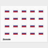 Sticker Rond T-shirts et cadeaux du drapeau russe (Feuille)