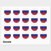 Sticker Rond T-shirts et cadeaux du drapeau russe (Feuille)