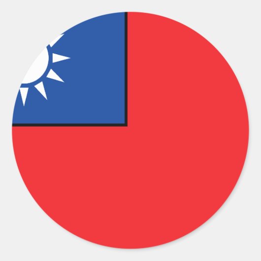 Sticker Rond T-shirts et cadeaux du Drapeau taïwanais (Devant)