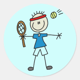 Sticker Rond T-shirts et cadeaux du Joueur de Tennis de Garçon