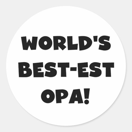 Sticker Rond T-shirts et cadeaux du meilleur opa Black Text au  (Devant)