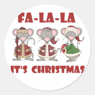 Sticker Rond T-shirts et cadeaux Fa La Christmas