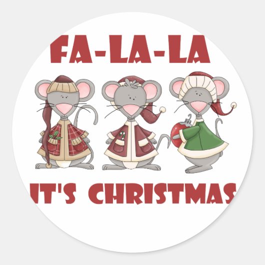 Sticker Rond T-shirts et cadeaux Fa La Christmas (Devant)