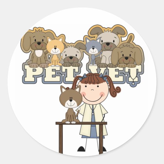 Sticker Rond T-shirts et cadeaux femelles de brune de (Devant)