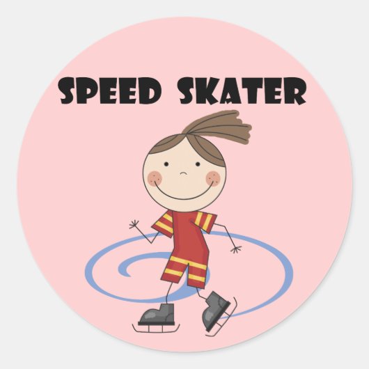 Sticker Rond T-shirts et cadeaux femelles de patineur de (Devant)