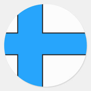 Sticker Rond T-shirts et cadeaux finlandais de drapeau
