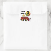 Sticker Rond T-shirts et cadeaux Fireman 3ème anniversaire (Sac)