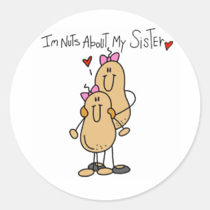 Sticker Rond T-shirts et Cadeaux Fous de Ma Soeur
