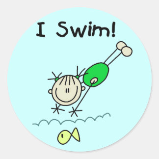 Sticker Rond T-shirts et cadeaux Girl I Swim
