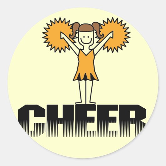 Sticker Rond T-shirts et cadeaux Gold Cheerleader (Devant)