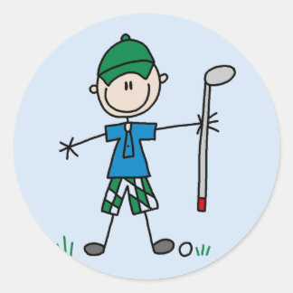Sticker Rond T-shirts et cadeaux Golfer