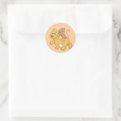Sticker Rond T-shirts et cadeaux heureux de chien de Brown (Sac)