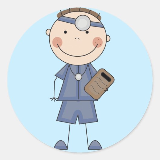 Sticker Rond T-shirts et cadeaux Homme Docteur (Devant)