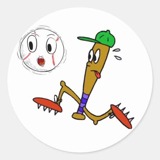 Sticker Rond T-shirts et cadeaux humoristiques de baseball (Devant)