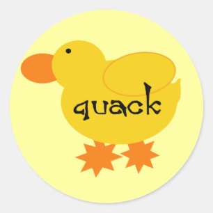 Sticker Rond T-shirts et cadeaux jaunes de charlatan de canard