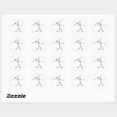 Sticker Rond T-shirts et cadeaux Javelin Stick Figure. (Feuille)