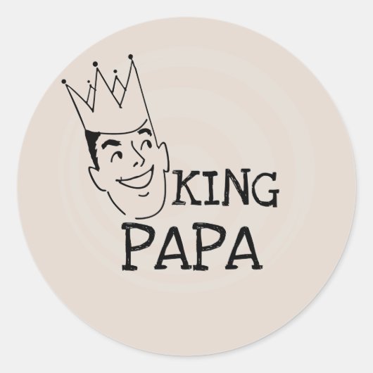 Sticker Rond T-shirts et cadeaux King Papa (Devant)