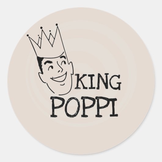 Sticker Rond T-shirts et cadeaux King Poppi (Devant)