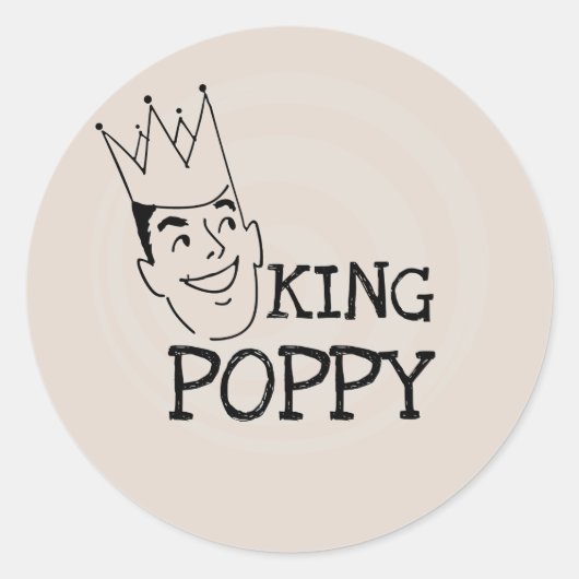 Sticker Rond T-shirts et cadeaux King Poppy (Devant)