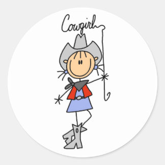 Sticker Rond T-shirts et cadeaux Lasso Cowgirl