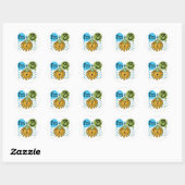 Sticker Rond T-shirts et cadeaux Lion 3e anniversaire (Feuille)