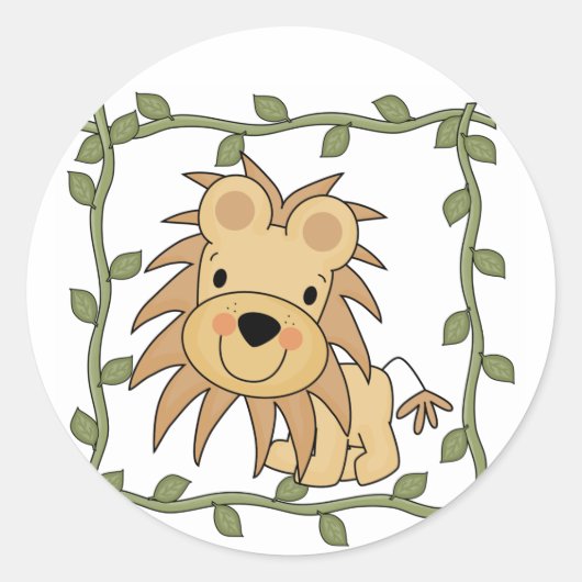 Sticker Rond T-shirts et cadeaux Lion pour bébé (Devant)