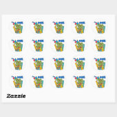 Sticker Rond T-shirts et cadeaux Little Dino 1er anniversaire (Feuille)