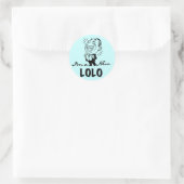 Sticker Rond T-shirts et cadeaux Lolo neufs souriants (Sac)