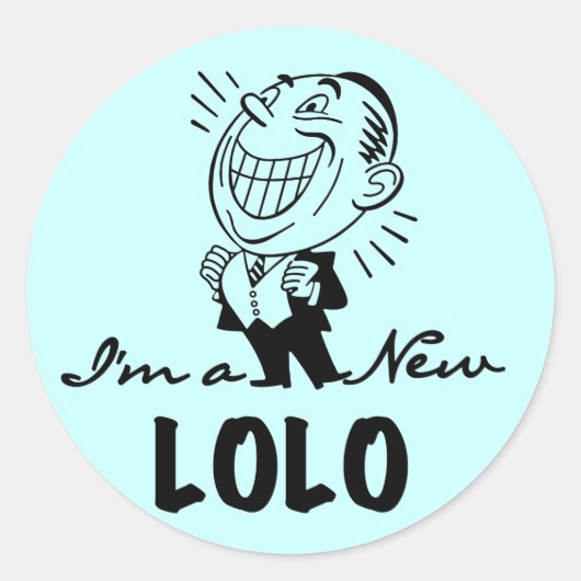 Sticker Rond T-shirts et cadeaux Lolo neufs souriants (Devant)