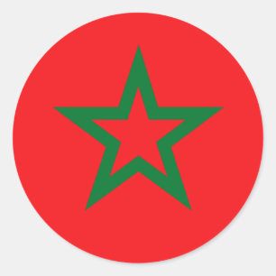Sticker Rond T-shirts et cadeaux marocains de drapeau
