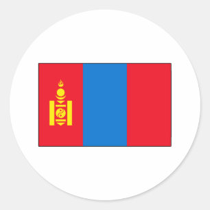 Sticker Rond T-shirts et cadeaux mongols de drapeau