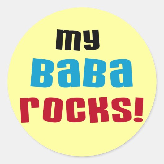 Sticker Rond T-shirts et cadeaux My Baba Rocks (Devant)