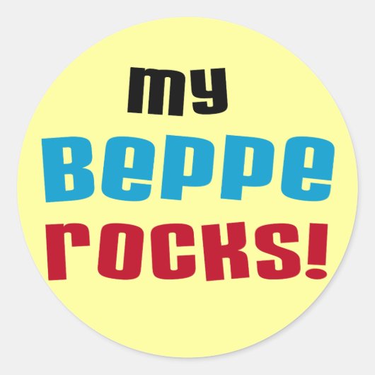 Sticker Rond T-shirts et cadeaux My Beppe Rocks (Devant)