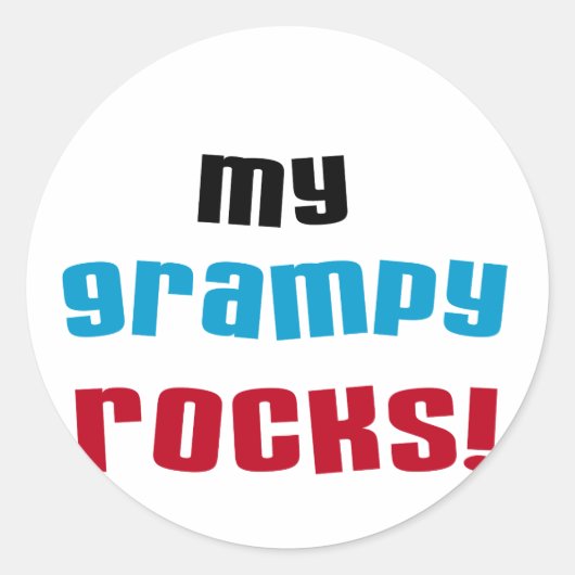 Sticker Rond T-shirts et cadeaux My Grampy Rocks (Devant)