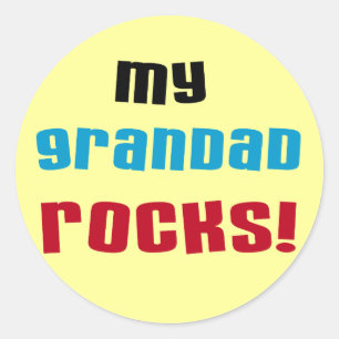 Sticker Rond T-shirts et cadeaux My Grandad Rocks