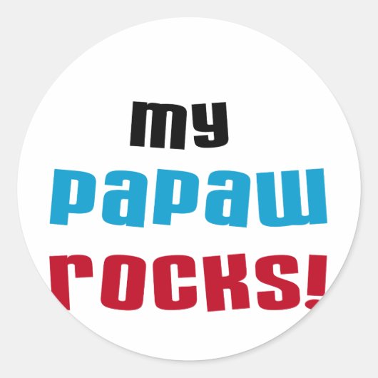Sticker Rond T-shirts et cadeaux My Papaw Rocks (Devant)