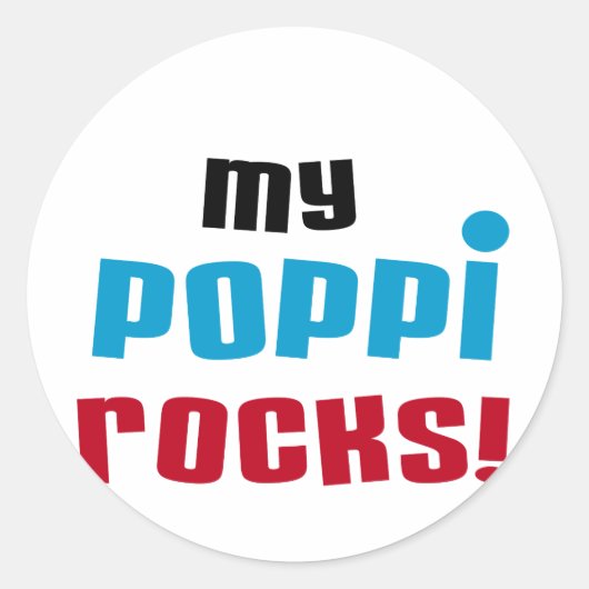 Sticker Rond T-shirts et cadeaux My Poppi Rocks (Devant)