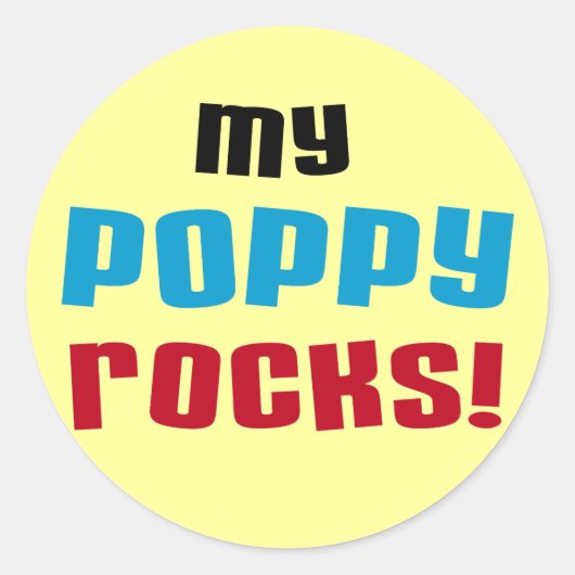 Sticker Rond T-shirts et cadeaux My Poppy Rocks (Devant)