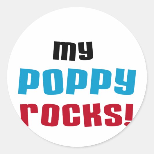 Sticker Rond T-shirts et cadeaux My Poppy Rocks (Devant)