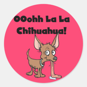 Sticker Rond T-shirts et cadeaux Oohh La La Chihuahua