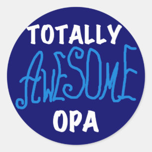Sticker Rond T-shirts et cadeaux Opa bleu absolument géniaux